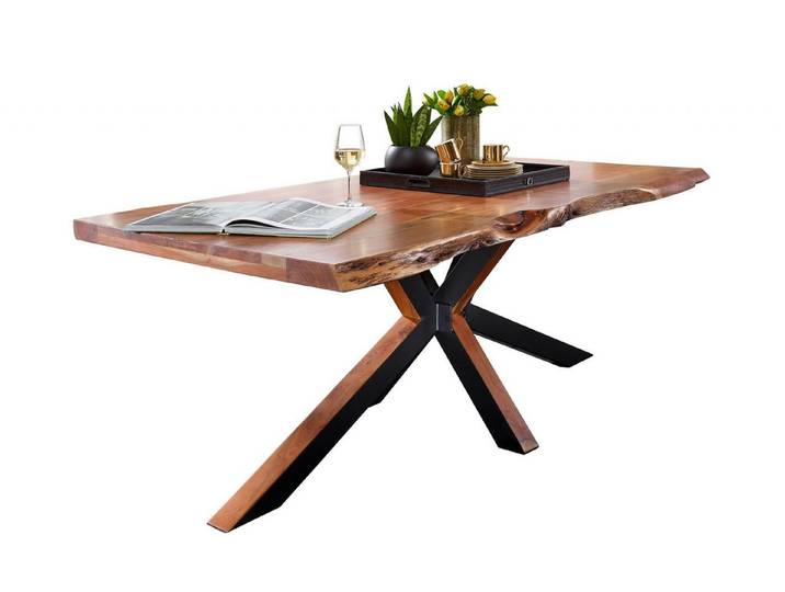 Main Möbel Esstisch Baumtisch Riva 180x90cm Akazie & Eisen schwarz