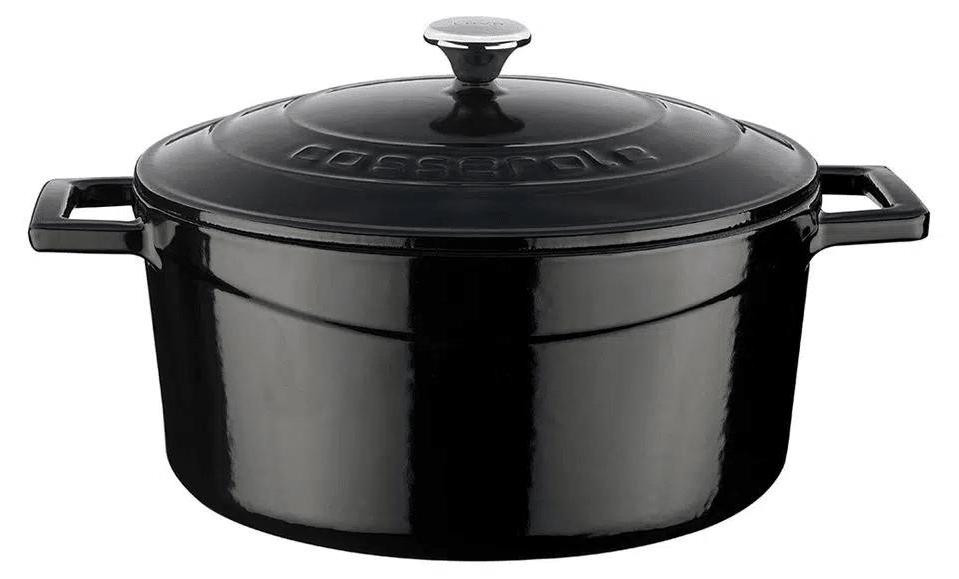 Lava braadpan van gietijzer, 24 cm, 4,49 liter, zwart