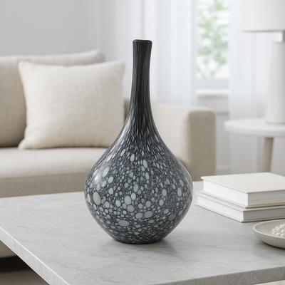 Sagebrook Home Glass Large Teardrop Silhouette Bottle - Gray, 21 in.