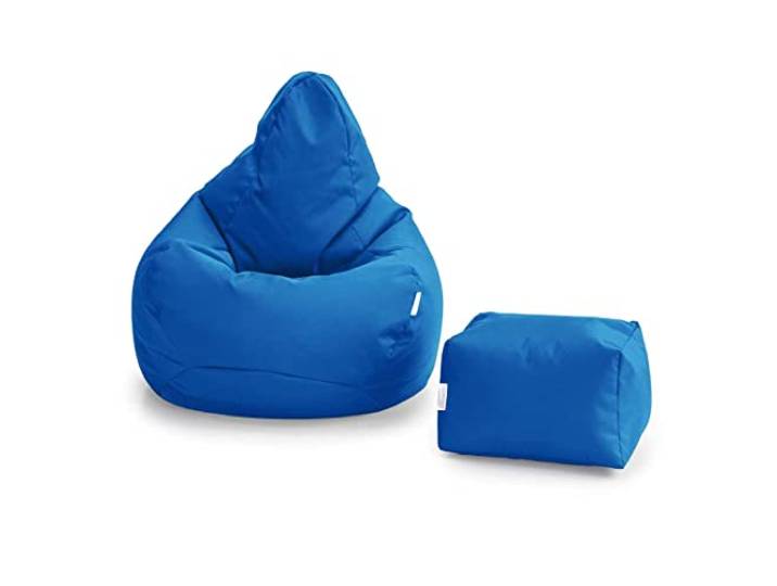 Loft 25 sitzsack mit Fußhocker – Gaming sitzsack mit füllung, Komfortabler Bean Bag, Wasserabweisend sitzsack Erwachsene mit hohem Rücken,Bean Bag Chair (Moroccan, Sitzsack + Fußhocker)