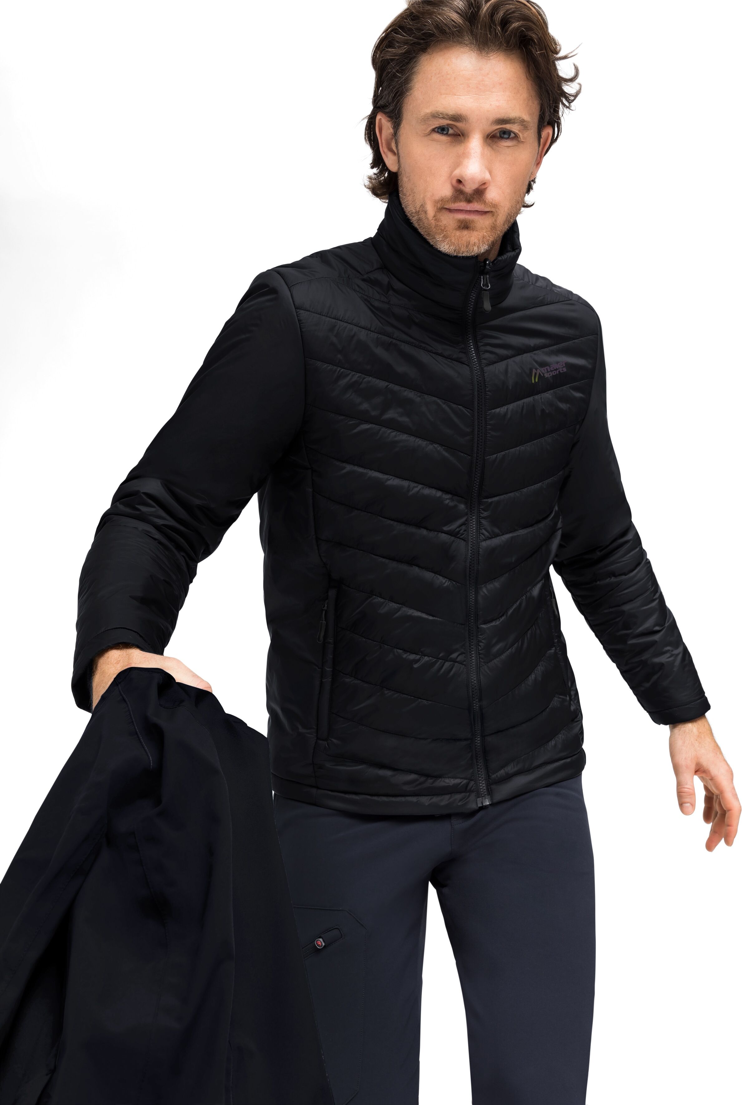 3-in-1-Funktionsjacke MAIER SPORTS "Ribut M", Herren, Gr. 54, schwarz, Aussenjacke: 100% Polyester. Innenjacke: 100% Polyamid, Jacken 3-in-1-Funktionsjacke, funktionale Doppel-Jacke für Wanderungen und Ausflüge schwarz 54
