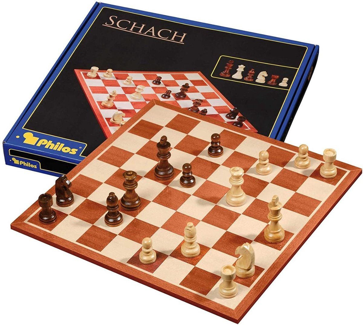 Philos Schaakset met houten stukken, 45 mm