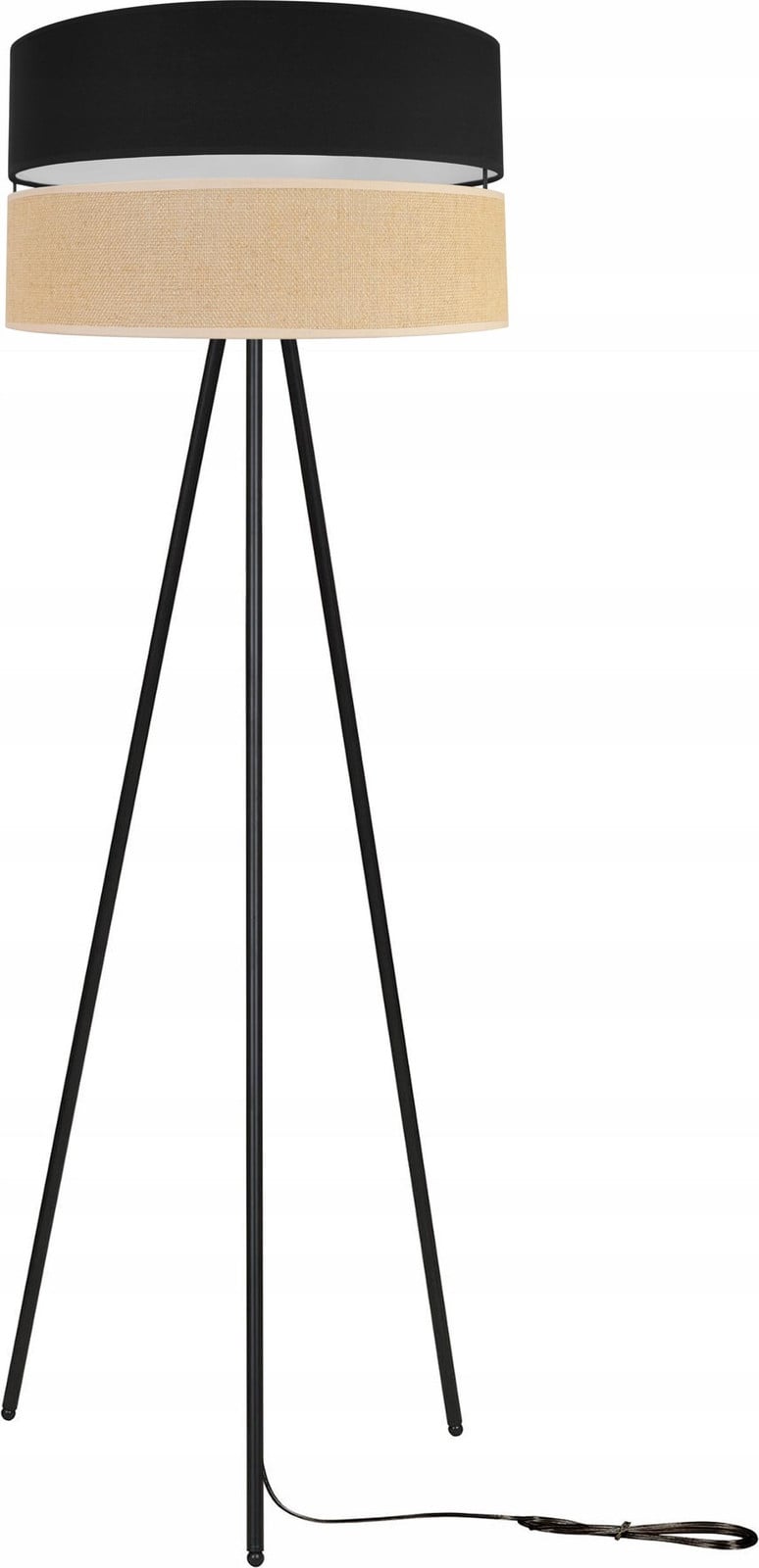 LightHome Standaardlamp met driepoot en metalen lampenkap, zwart, Hoogte: 45 cm