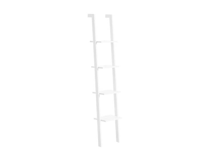 Étagère murale style échelle 4 niveaux effet bois blanc