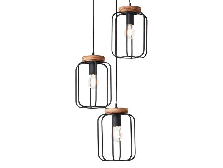 Pendelleuchte Tosh II Ø 42cm Braun Material: Metall, Holz teilmassiv Metallart: Eisen Oberfläche Holz: Geölt Oberfläche Metall: Lackiert E27