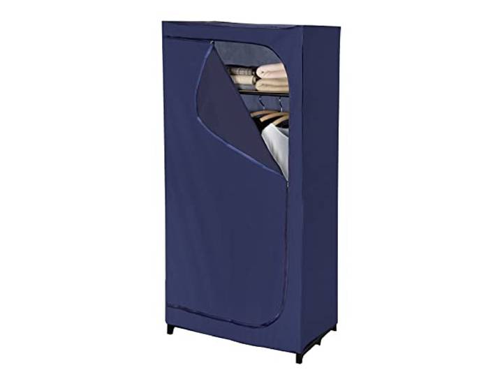 WENKO Kleiderschrank Mod. Business mit Ablage und Kleiderstange für staubfreie Textilaufbewahrung aus strapazierfähigem Polyester 75 x 160 x 50 cm
