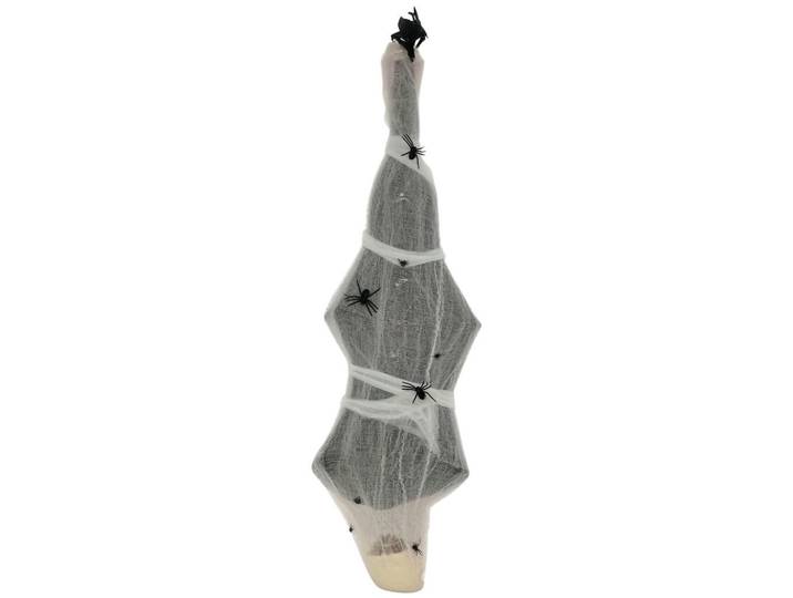 ComfortXL Halloween-Mumie De-42061 Sound, Bewegungssensor und Led, Grau, Kunststoff, 43x142x21 cm, Dekoration