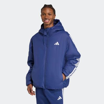 Outdoorjacke ADIDAS SPORTSWEAR "ESSENTIALS CLIMAWARM 3-STREIFEN INSULATED", Herren, Gr. S, blau (dunkelblau), Obermaterial: 100% Polyester, Jacken Outdoorjacke