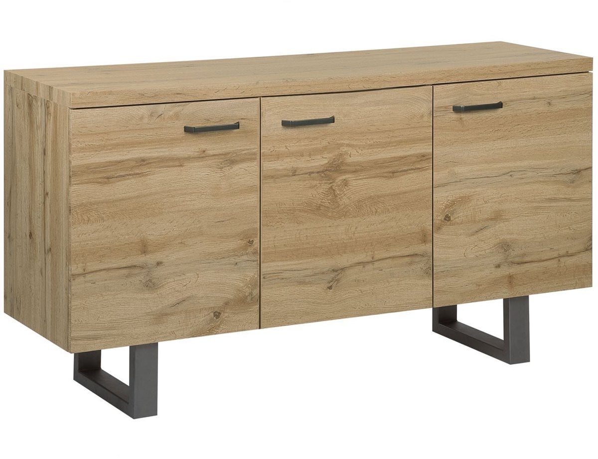 Beliani TIMBER Sideboard lichtbruin modern MDF en metaal