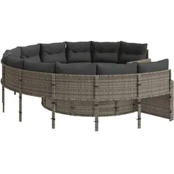 vidaXL, Gartenlounge, Mudenau (Rund (pe rattan))
