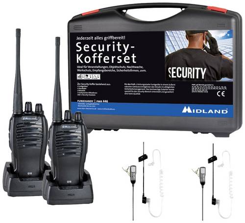 Midland G10 Pro PMR 2er Security-Koffer MA31 LK Pro C1107.S4 PMR-Funkgerät 2er Set