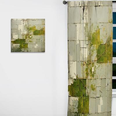DESIGN ART "Designart ""Green Eco Friendly Cubic Collage I"" Solar Panels Curtain - Blackout No Pattern Curtain - 1 Panel"