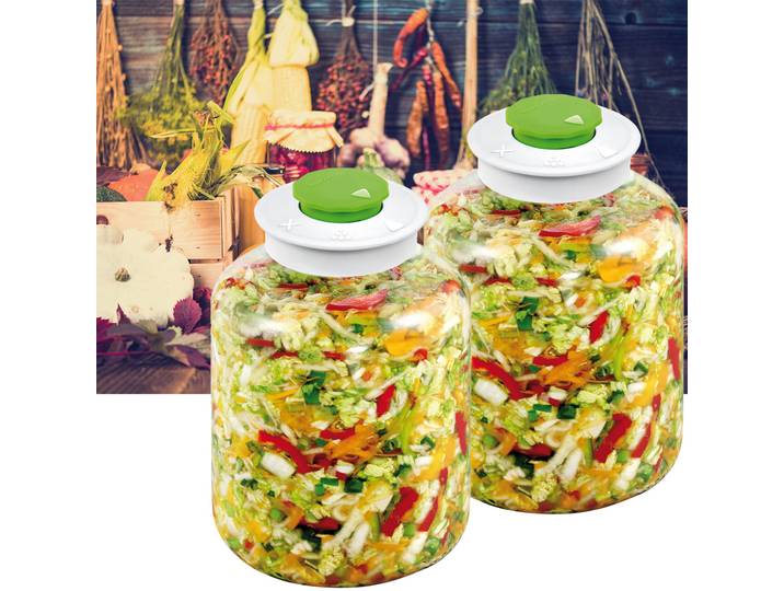2er-Set Fermentierglas mit Entlüftungsventil, 5 Liter