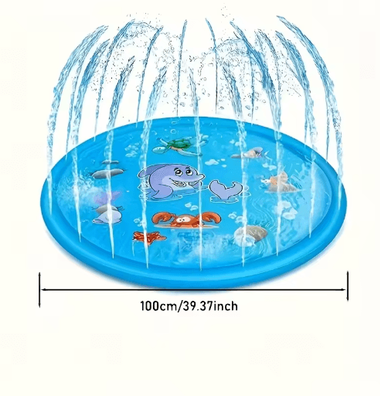 Inspire Picks Heavy Duty Outdoor Pet Bath & Cooling Splash Basin For Dogs ocean Animal Pattern