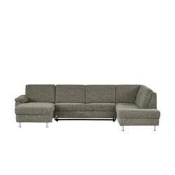 Diva Wohnlandschaft mit Schlaffunktion grau - Webstoff Diva ¦ braun ¦ Maße (cm): H: 90