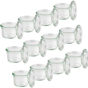 APS Einmachglas Weck-Glas, mit Glasdeckel, 80 ml, zum Einkochen, 12 Stück