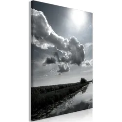 Artgeist, Bilder, Sun Over Clouds (1-part) - Sky Reflection in Water Field (80 x 120 cm)