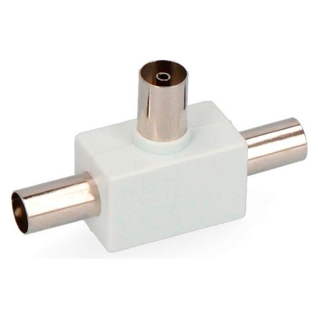 EDM Coaxial tv splitter plastic 1 base 2 plug shrinked (Diverse) (49419265)