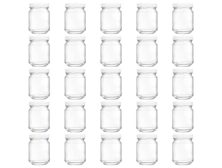 Vitrea 200x Mini Marmeladengläser 100 ml - mit Deckel Weiß TO 48 - kleine Einmachgläser zum befüllen mit Schraubdeckel - Schraubgläser - leere Gläser für Marmelade - 200 Stück