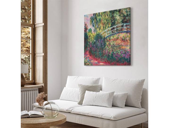 Toile La passerelle japonaise Feutre Gris/Gris 40 x 40cm