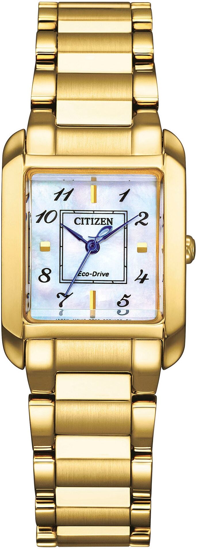Solaruhr CITIZEN, gold (goldfarben), Armbanduhren, Damen, Solaruhr, Armbanduhr, Damenuhr, Edelstahlarmband, Saphirglas