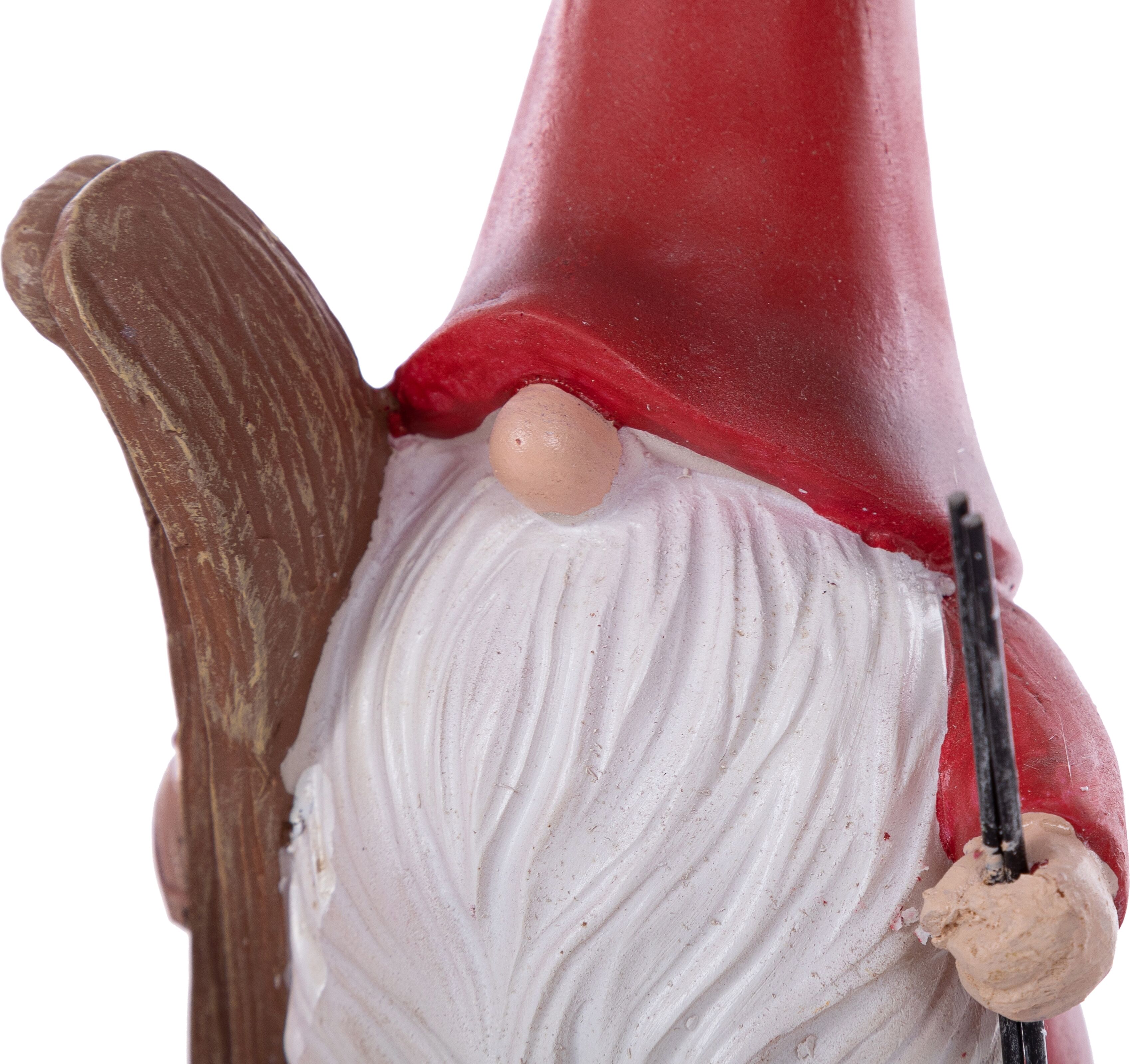 Weihnachtsfigur "Weihnachtsdeko rot", rot, B:12cm H:20cm T:7cm, Polyester, MYFLAIR MÖBEL & ACCESSOIRES, Dekofiguren, Weihnachtsfigur, Wichtel auf Skiern, Höhe ca. 20 cm