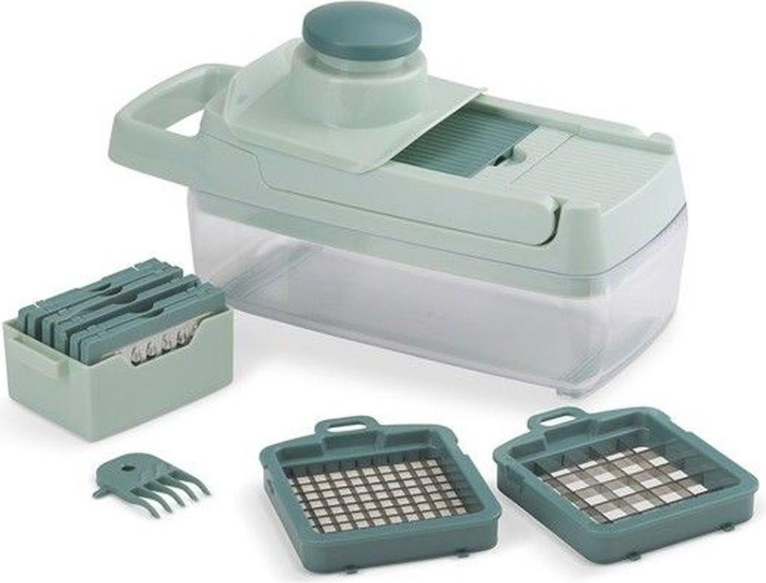 LIVOO Multifunctionele mandoline MEN435 met 8 roestvrijstalen messen en 1,5 l opvangbak