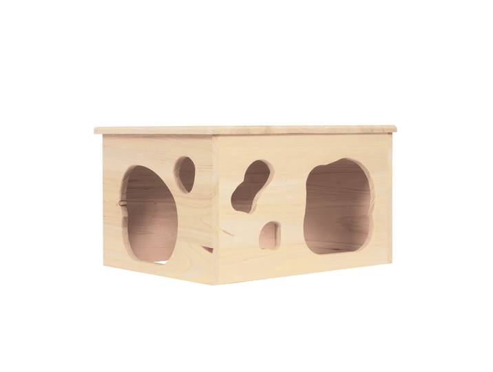 Kaninchen Meerschweinchen Haus Holz 40 x 31 x 23 cm natur