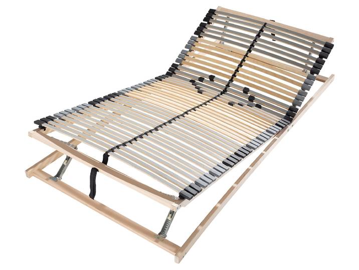 Verstellbarer Lattenrost Luxus Star KF 100 x 200cm Rahmen: Massivholz Buche, beschichtet Latten: Schichtholz Birke, beschichtet Grau