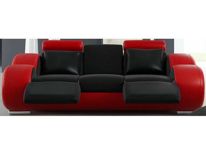 Xlmoebel 3-Sitzer Ledersofa im modernen Design mit großzügigen Sitzflächen, 3-Sitzer, Hergestellt in Europa