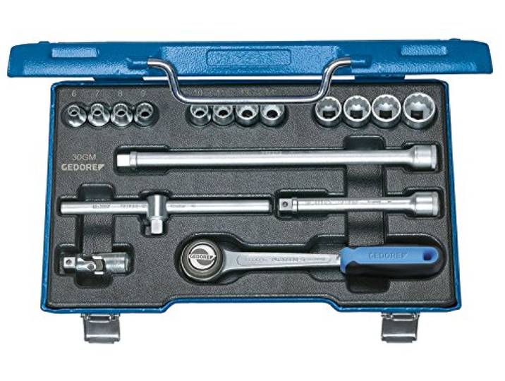 GEDORE Dopsleutelset 3/8 inch, 17-delig UD-profiel 6-19 mm, 1 stuks, D 30 GMU-3