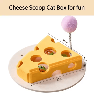 Inspire Curations HidePaws Interactive Felt Puzzle Box For Cats yellow