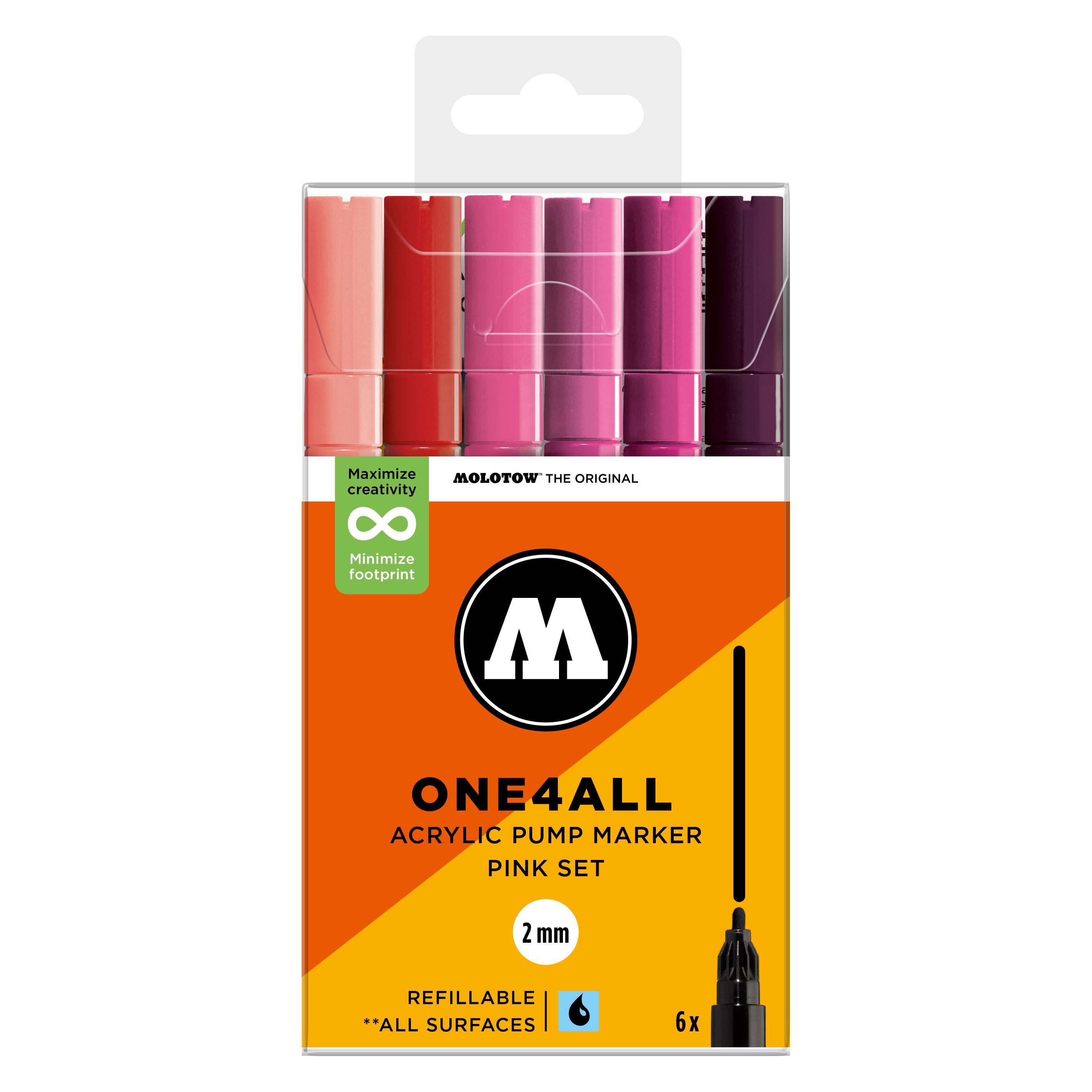 Molotow Acrylmarker One4All 127HS Pink Set (6x) (MO200812)