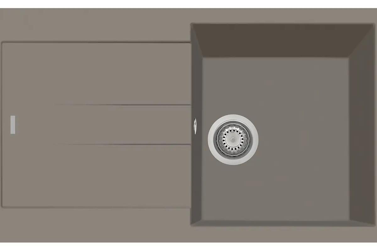 TELMA Amanda AM8610, Aufsatzwanne, Rechteckig, Telmagranit, Grau, 1 Becken, Rechteckig