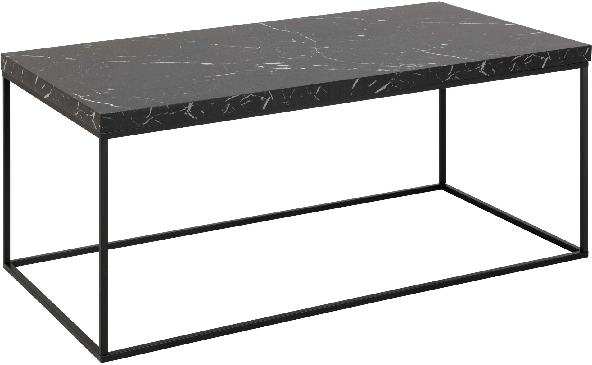 Couchtisch ACTONA GROUP "Barossa, Wohnzimmertisch, Sofatisch, Steinoptik, rechteckig", schwarz, B:110cm H:45cm T:55cm, Tische, Couchtisch, Moderner Scandi-Stil, schwarze Stahlgestell, Mehrere Varianten schwarz B/H/T: 110cm x 45cm x 55cm
