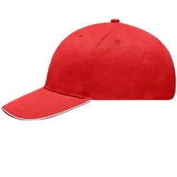 Basecal Light Brushed "MB6541" 6-Panel-Sandwich - red/white