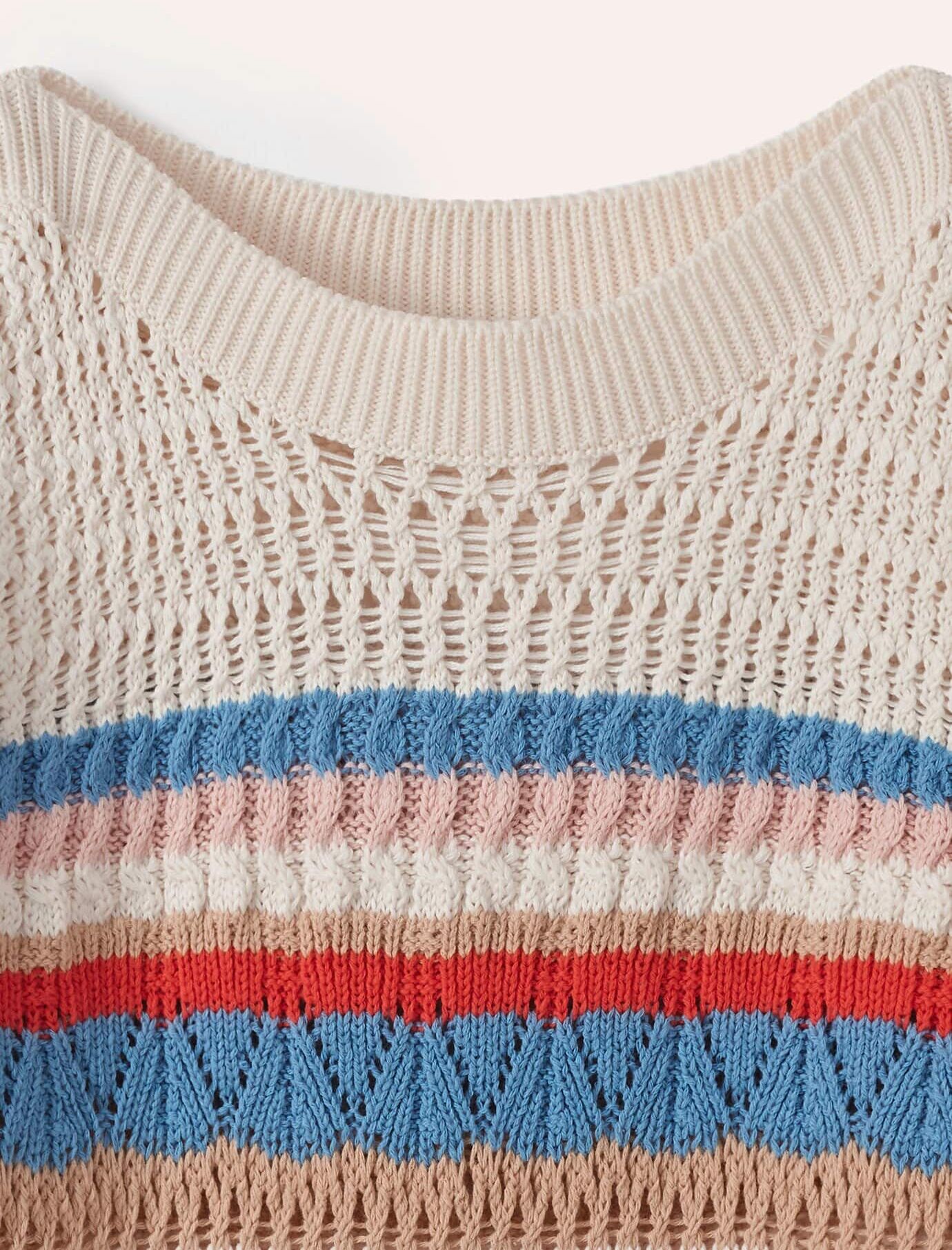 Walbusch Pullover im Häkel-Look, normale Größen, Farbe Beige, 48, reine Baumwolle herrlich luftdurchlässig Damen