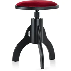 Classic Cantabile Pianohocker Velours Schwarz matt/Rot