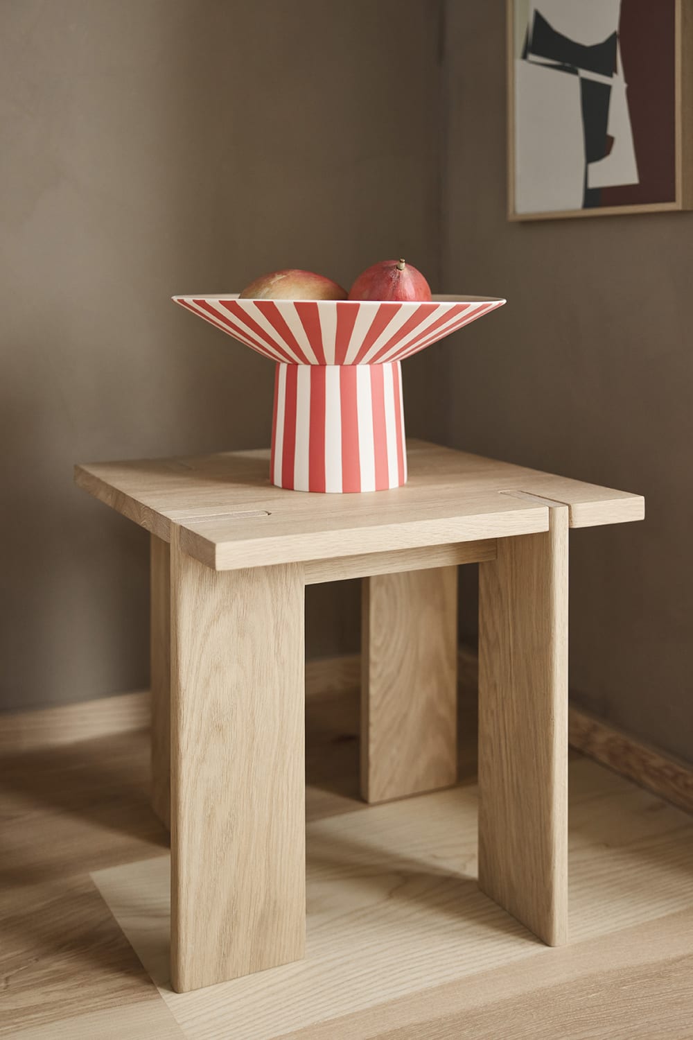 OYOY Living Design Plateau en grès H17x30x30 Rouge 30x17x30cm