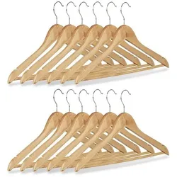 relaxdays Ahornholz-Kleiderbügel 12er-Pack