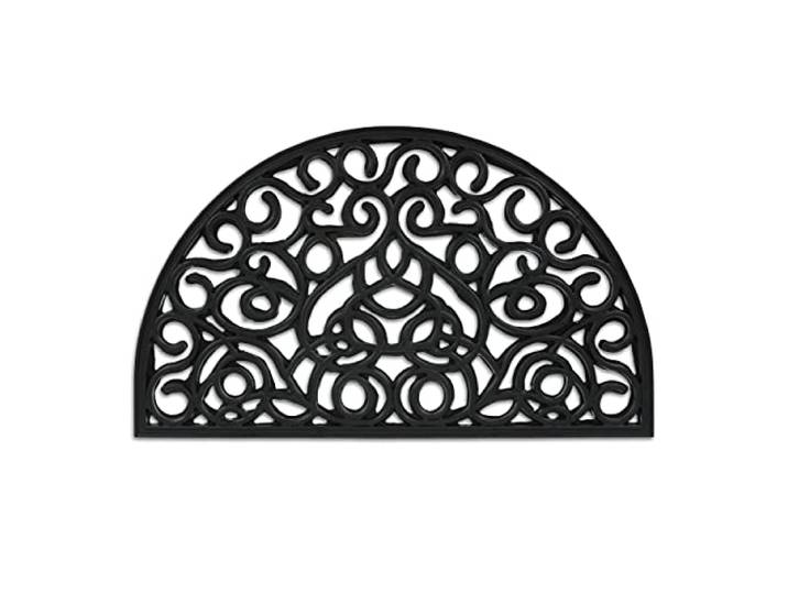 Relaxdays Paillasson Caoutchouc\, 45x75\, antidérapant\, résistant\, caillebotis extérieur\, Tapis d’entrée\, Ornements\, Noir