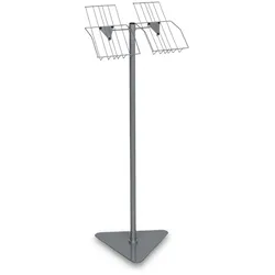 Prospektständer 2xA4, Drahttasche, grau-silber