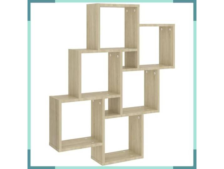 FHE Étagère murale cube sonoma d'ingénierie - Bois - Rangement - Intérieur - Chêne - 78x15x93 cm