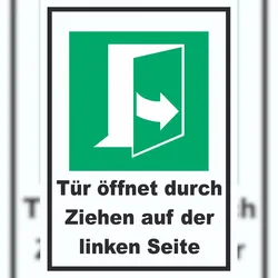 HB-Druck Tür öffnet durch Ziehen auf der linken Seite A0 (841x1189mm) Schild