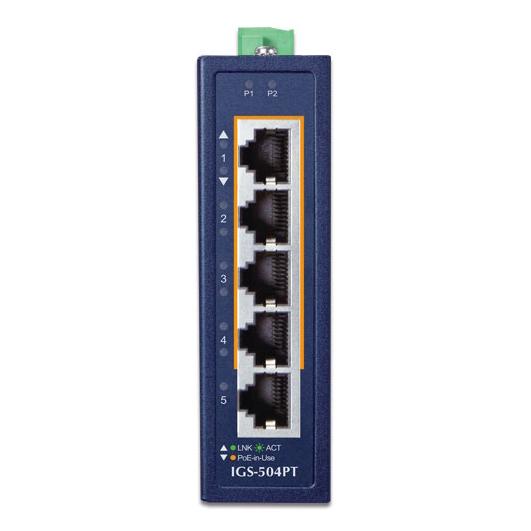 Planet IP30 Compact size 4-Port (5 Ports) (IGS-504PT)
