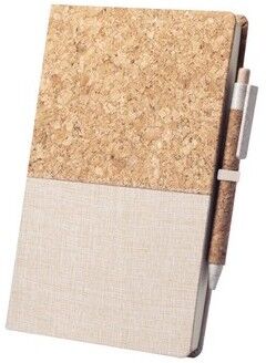 Bloc-notes personnalisé Brastel liège coton naturel