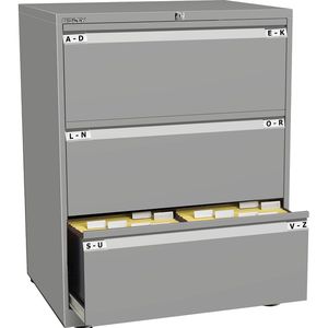 Bisley Hängeregisterschrank Essentials YESF0810, 2-bahnig, 3 Schübe, silber