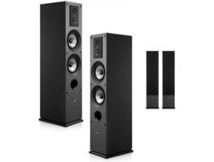 VEVOR Enceinte Colonne Paire Passive Tour de Son 3 Voies, avec Tweeter 19 mm 25,4 mm, Woofer 133,4 mm, Puissance de Crête 145 W, Réponse en Fréquence 70 Hz à 20 kHz, Boîtier MDF, pour Système Audio Domestique