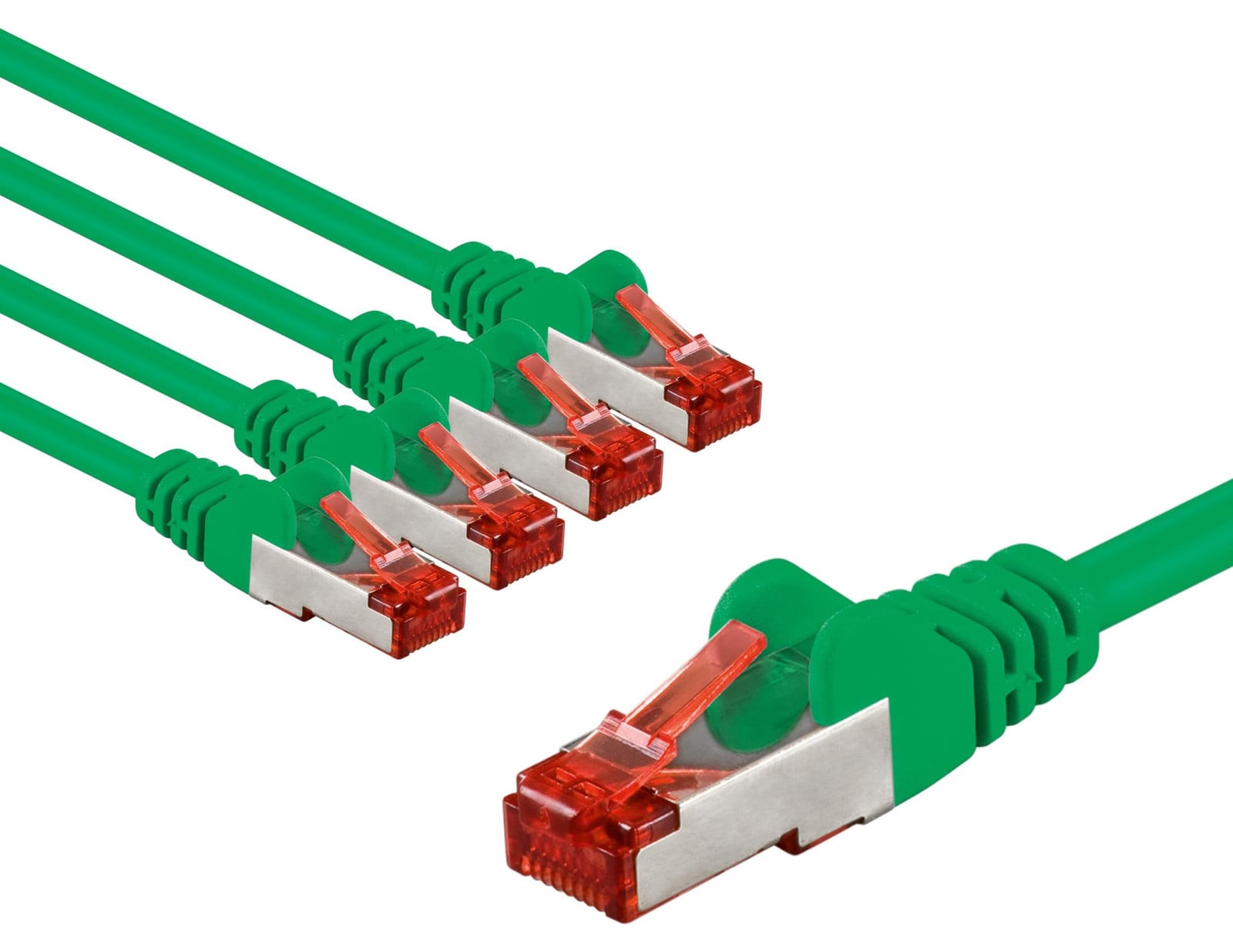 Goobay 65998 CAT6 netwerkkabel set van 5 stuks, afgeschermde S/FTP/CU Ethernet patchkabel