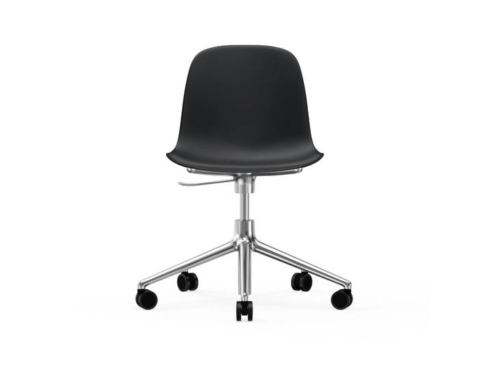 Normann Copenhagen Form chair drehbar, 5W Bürostuhl Schwarz, Aluminium, Rollen